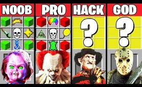 Minecraft Battle: HORROR MOVIE CRAFTING CHALLENGE - NOOB vs PRO vs HACKER vs GOD Minecraft Animation