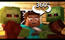 Zombie Life - 360° Minecraft Animation [VR] 4K Video